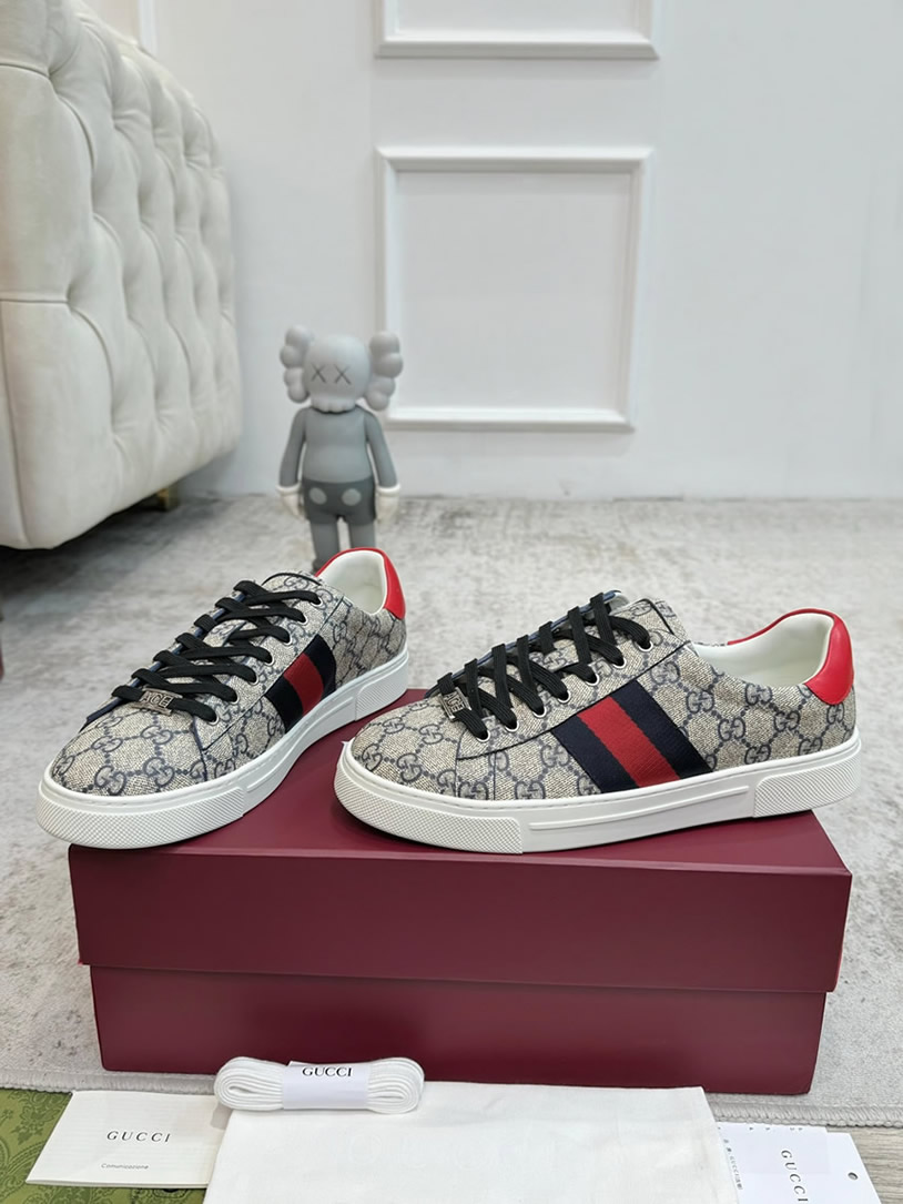 グッチ GGスプリーム ウェブストライプ スニーカー ベージュ shoes531 - 画像 (6)