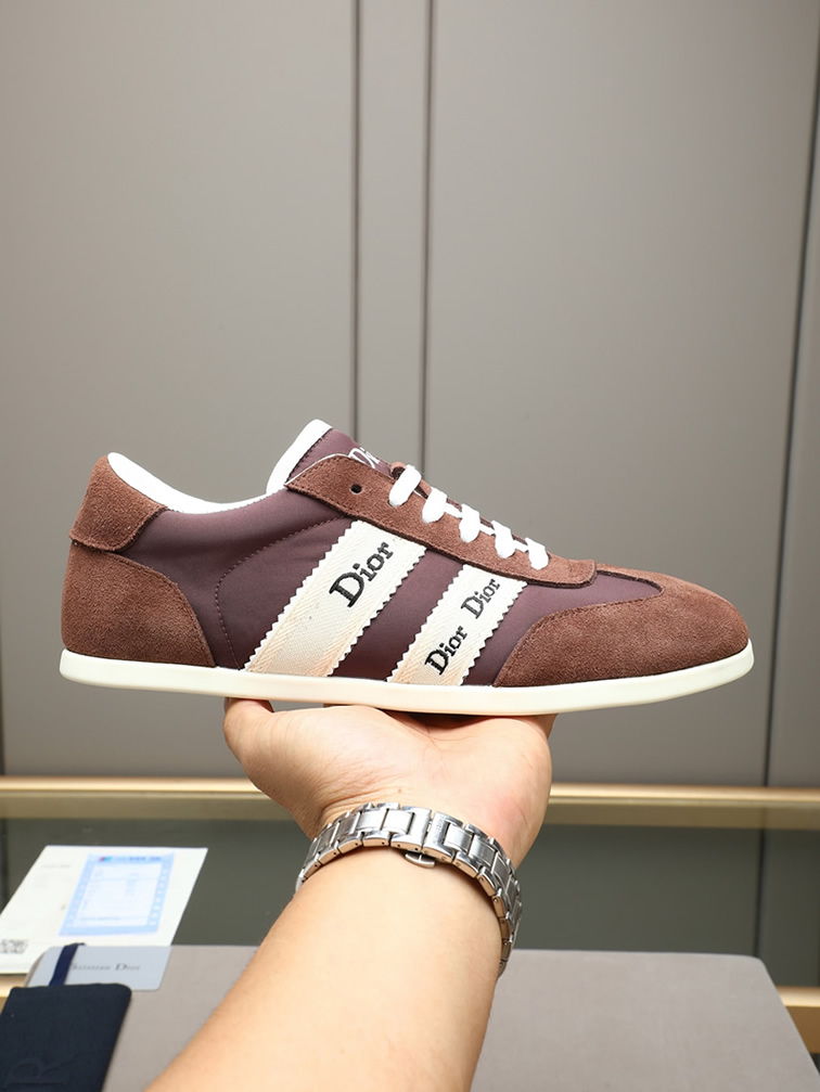 ディオール スエード&ファブリック スニーカー ブラウン shoes533