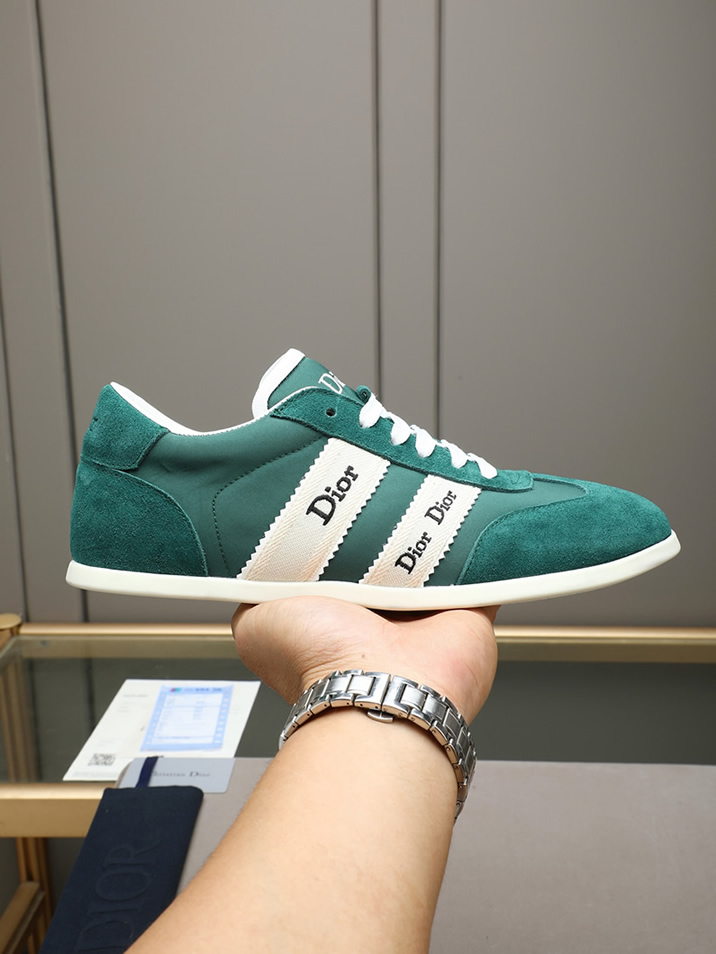 ディオール スエード&ファブリック スニーカー グリーン shoes534