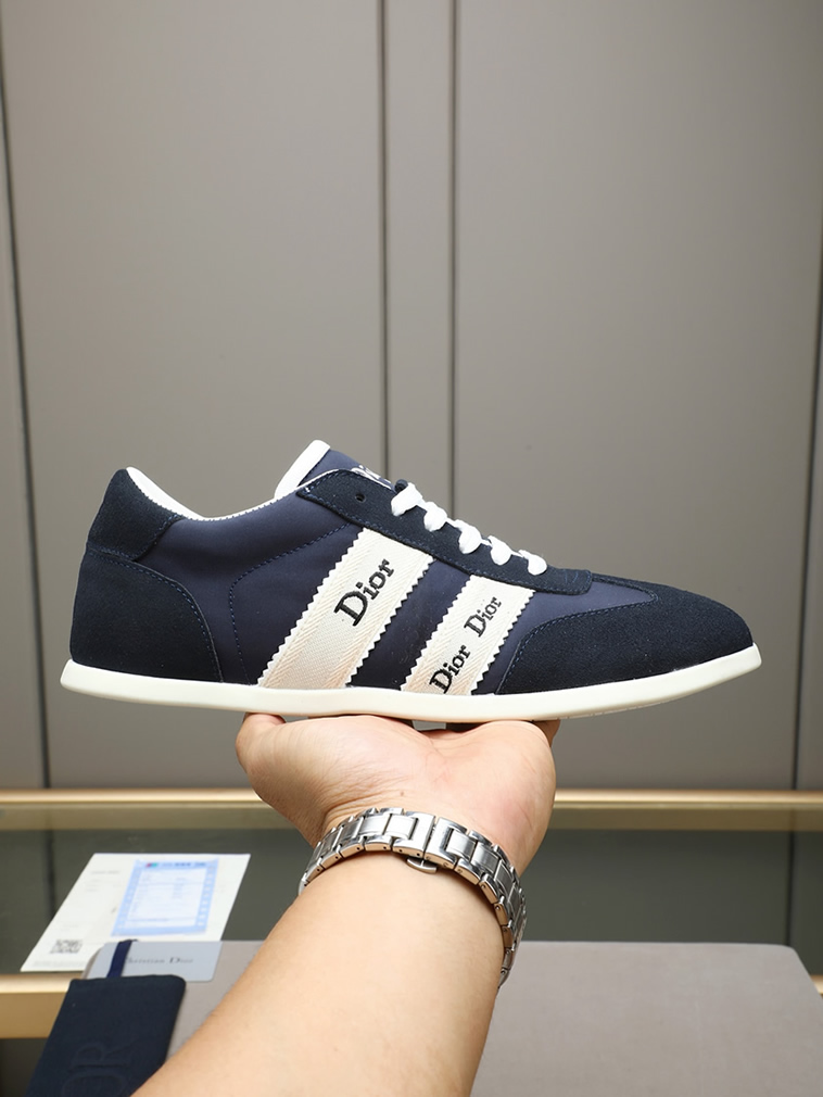 ディオール スエード&ファブリック スニーカー ネイビー shoes535