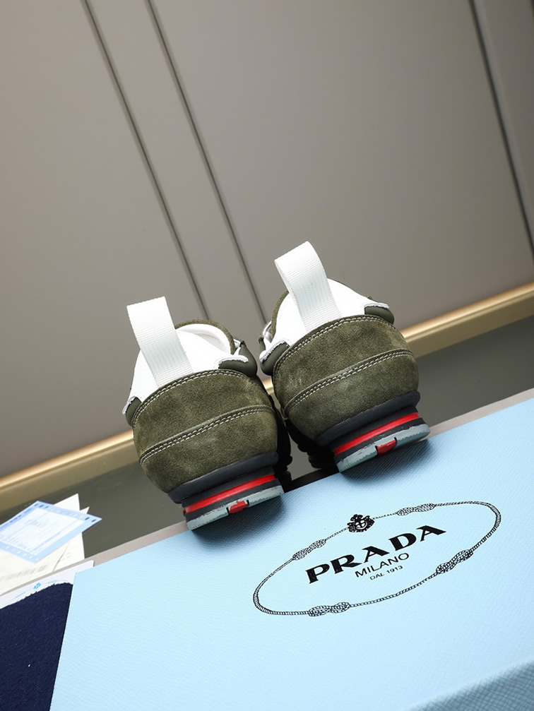 プラダ テクニカルファブリック&スエード スニーカー オリーブ shoes540 - 画像 (5)