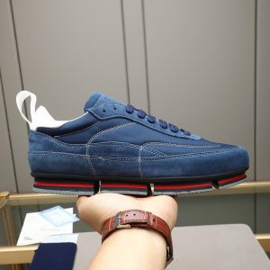 プラダ テクニカルファブリック&スエード スニーカー ブルー shoes541
