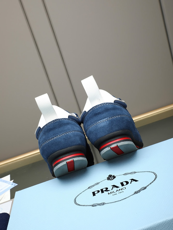 プラダ テクニカルファブリック&スエード スニーカー ブルー shoes541 - 画像 (5)