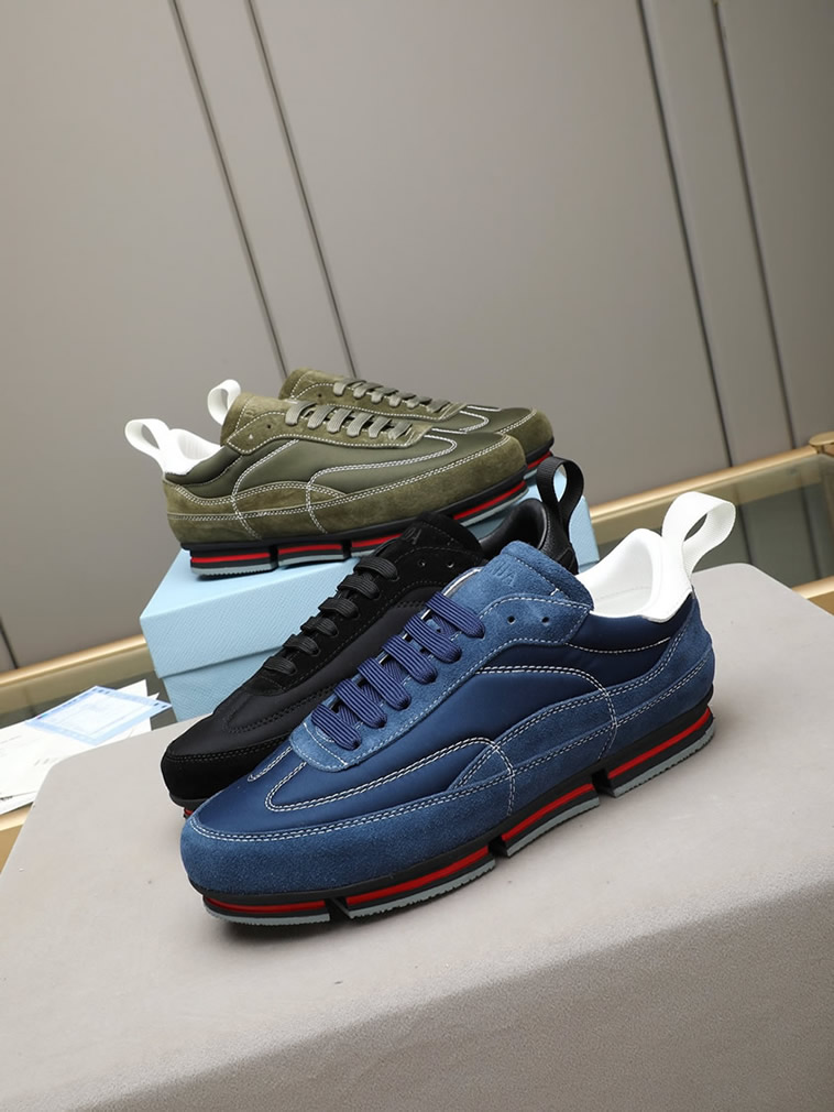プラダ テクニカルファブリック&スエード スニーカー ブルー shoes541 - 画像 (9)