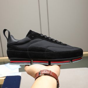 プラダ テクニカルファブリック&スエード スニーカー ブラック shoes542