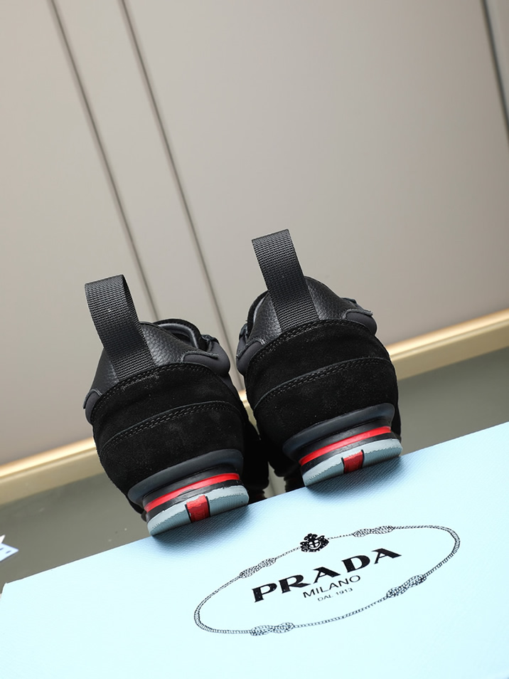 プラダ テクニカルファブリック&スエード スニーカー ブラック shoes542 - 画像 (5)