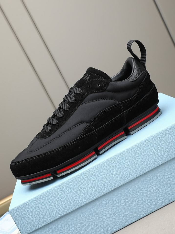 プラダ テクニカルファブリック&スエード スニーカー ブラック shoes542 - 画像 (6)