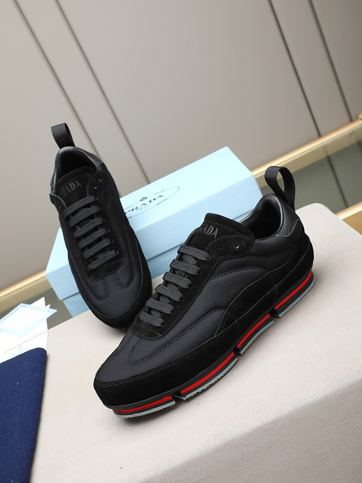 プラダ テクニカルファブリック&スエード スニーカー ブラック shoes542 - 画像 (7)