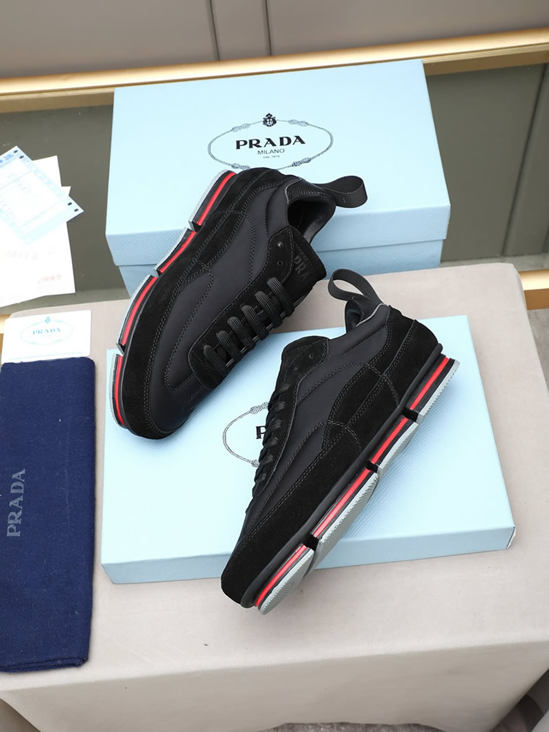 プラダ テクニカルファブリック&スエード スニーカー ブラック shoes542 - 画像 (8)
