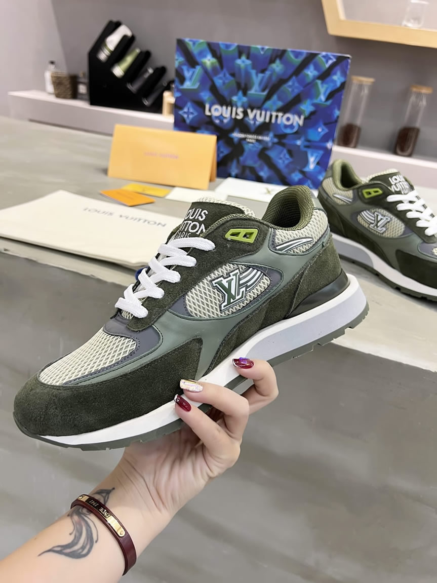 ルイ・ヴィトン ランナウェイ・ライン スニーカー グリーン shoes548 - 画像 (3)