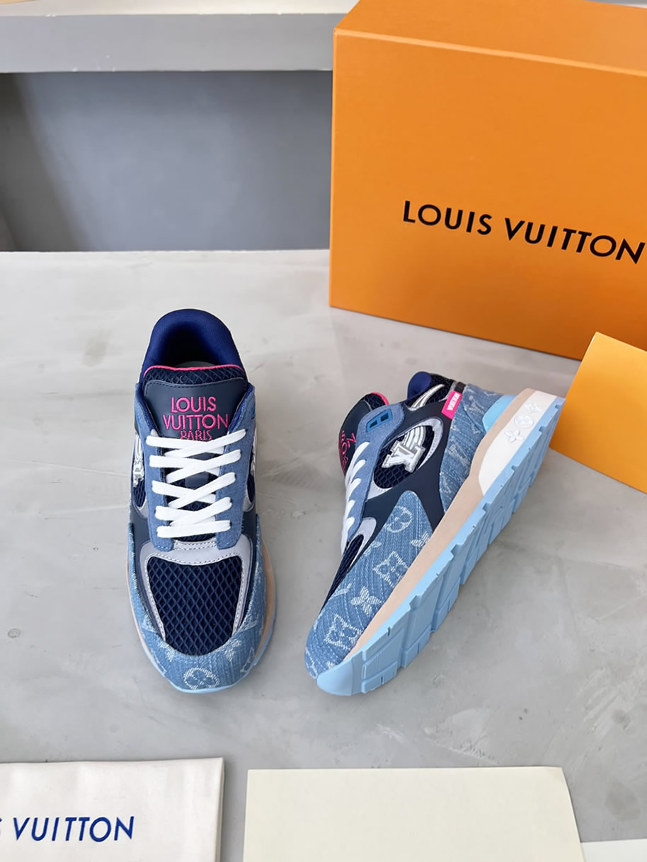 ルイ・ヴィトン ランナウェイ・ライン スニーカー ブルー&ピンク shoes553 - 画像 (4)