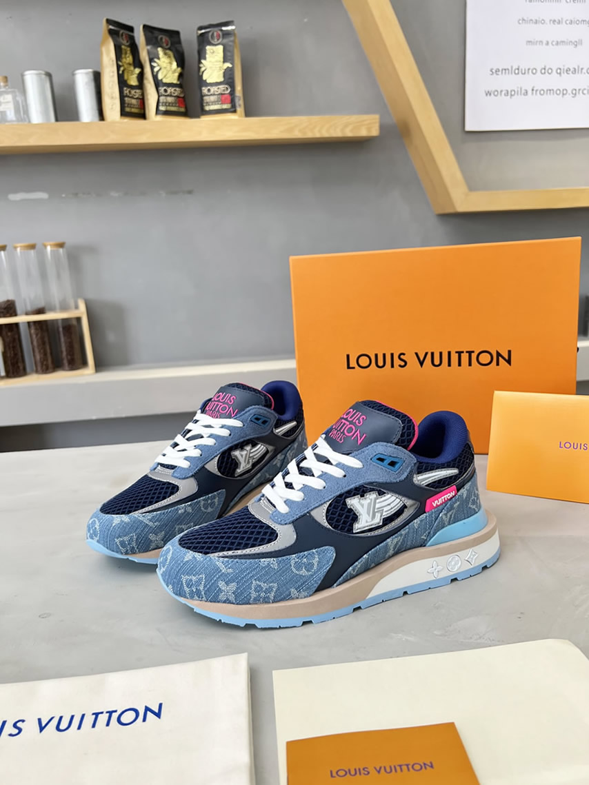 ルイ・ヴィトン ランナウェイ・ライン スニーカー ブルー&ピンク shoes553