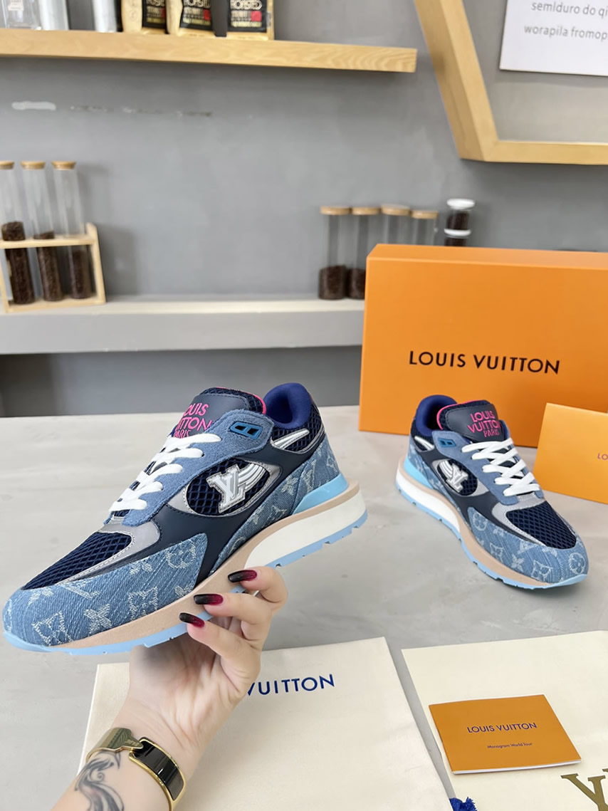 ルイ・ヴィトン ランナウェイ・ライン スニーカー ブルー&ピンク shoes553 - 画像 (6)