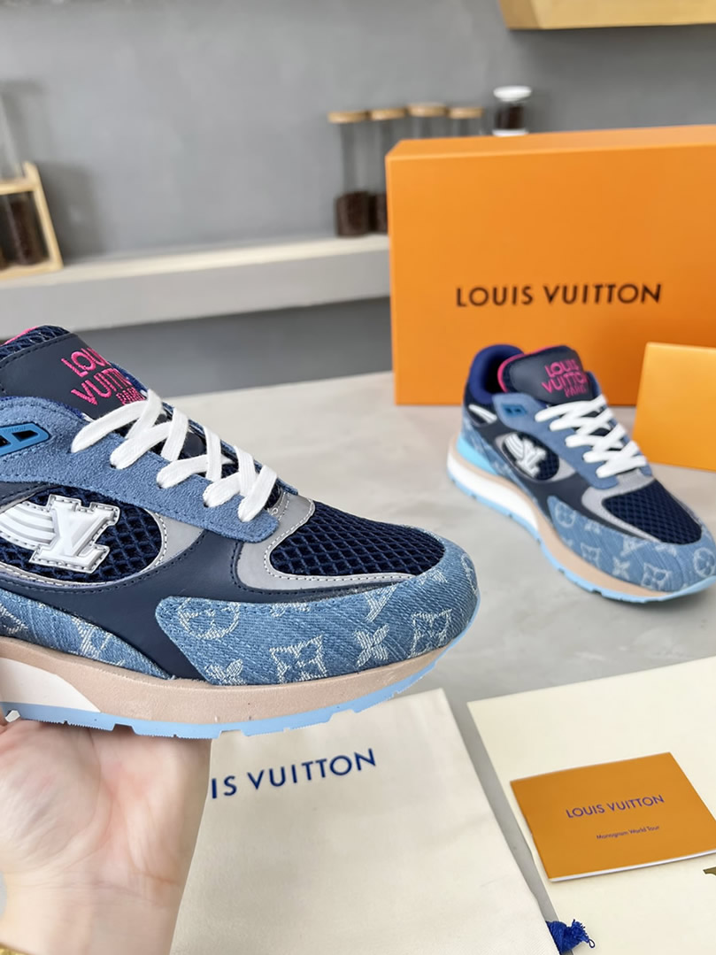 ルイ・ヴィトン ランナウェイ・ライン スニーカー ブルー&ピンク shoes553 - 画像 (7)