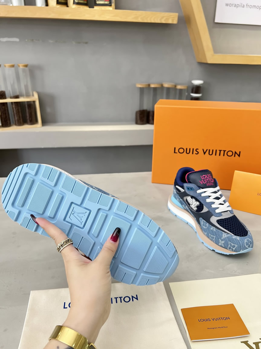 ルイ・ヴィトン ランナウェイ・ライン スニーカー ブルー&ピンク shoes553 - 画像 (9)