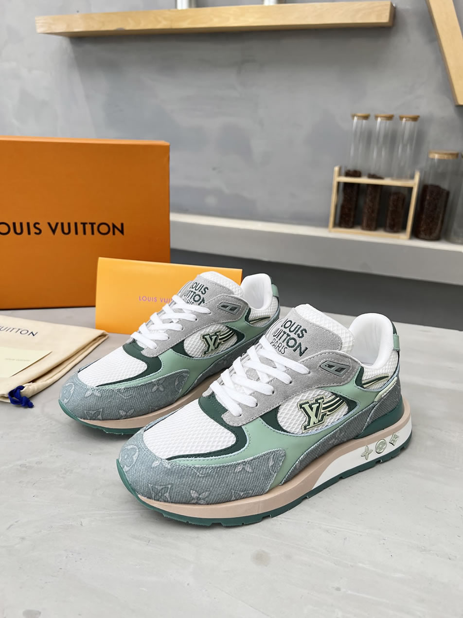ルイ・ヴィトン ランナウェイ・ライン スニーカー グリーン shoes554