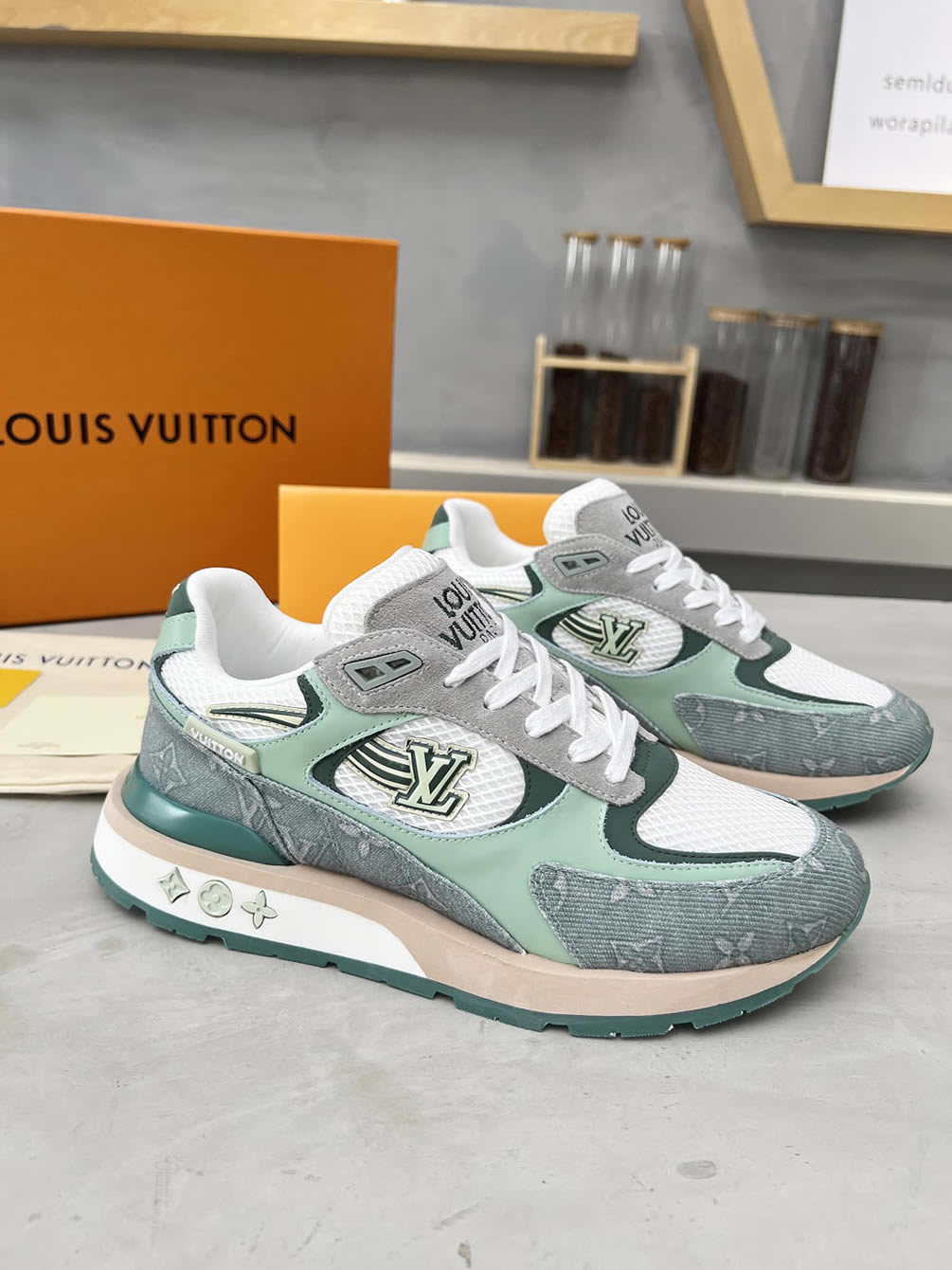 ルイ・ヴィトン ランナウェイ・ライン スニーカー グリーン shoes554 - 画像 (5)