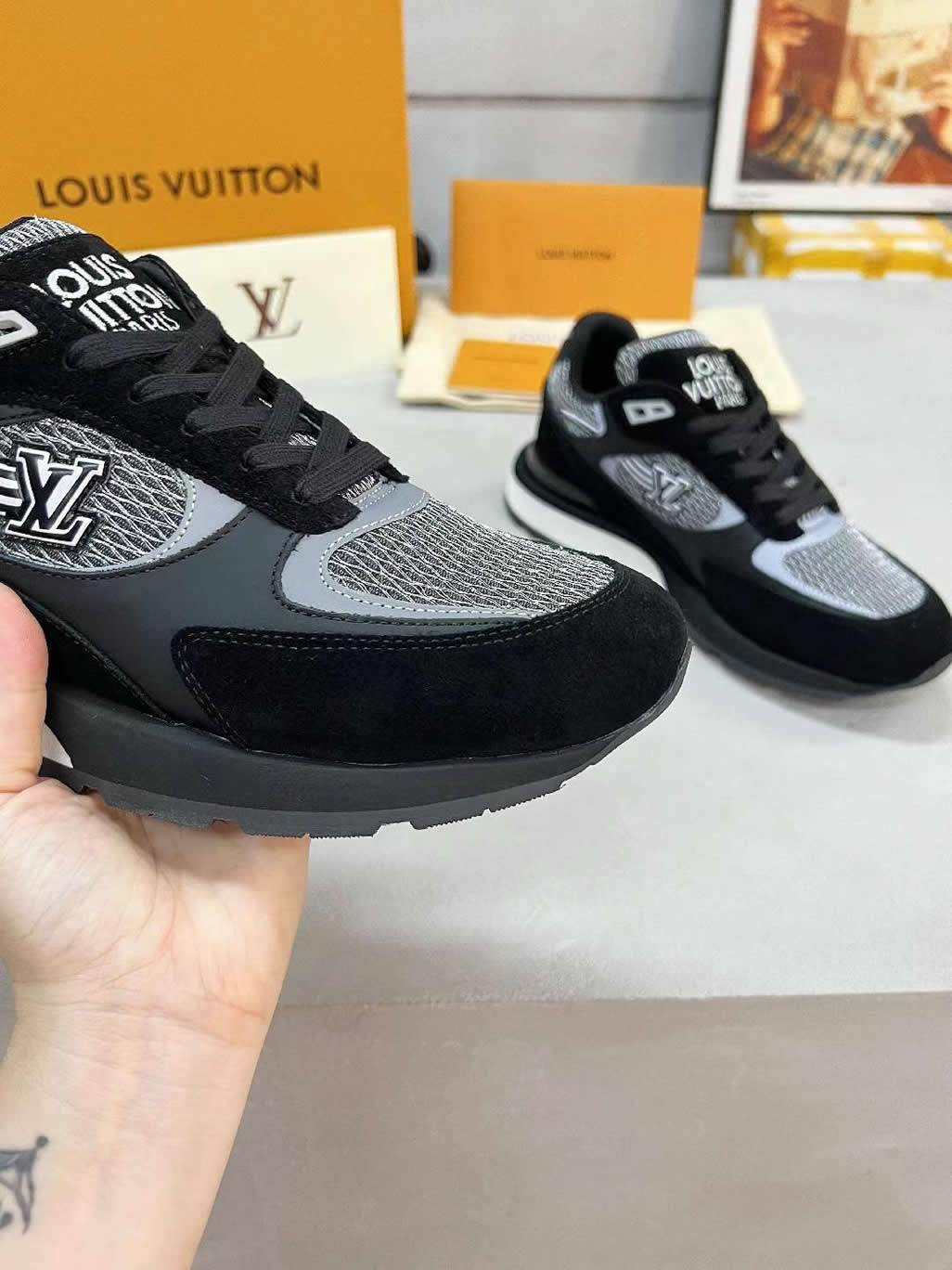 ルイ・ヴィトン ランナウェイ・ライン スニーカー ブラック shoes557 - 画像 (7)