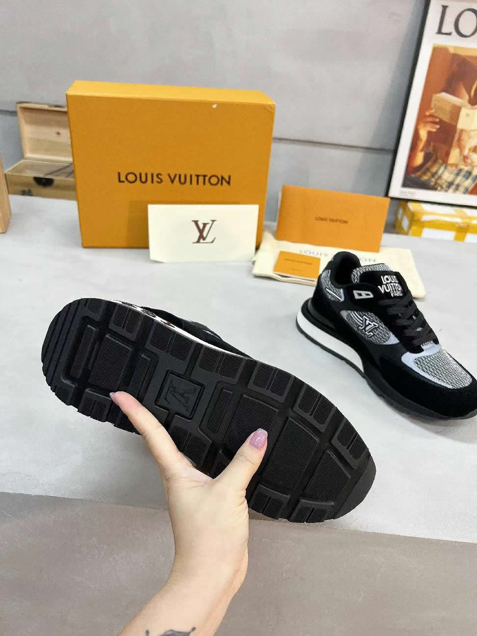 ルイ・ヴィトン ランナウェイ・ライン スニーカー ブラック shoes557 - 画像 (9)