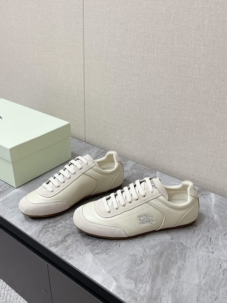 バーバリー オフホワイト レザー スニーカー shoes561 - 画像 (3)