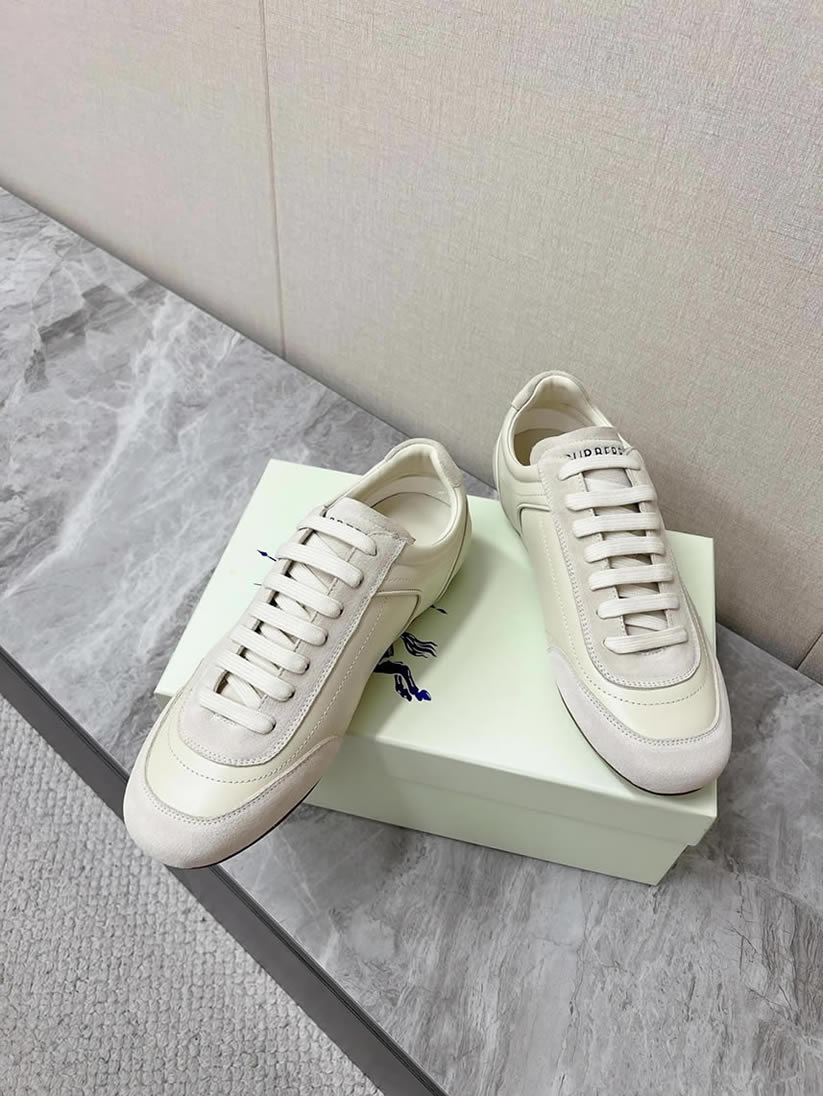 バーバリー オフホワイト レザー スニーカー shoes561 - 画像 (5)
