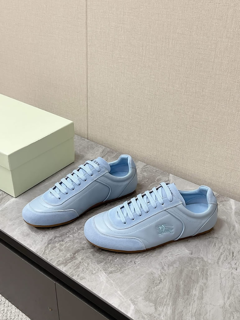 バーバリー ライトブルー レザー スニーカー shoes562 - 画像 (3)
