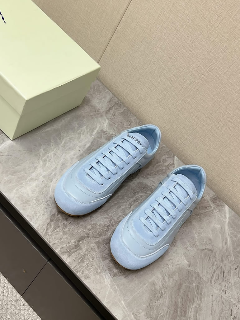 バーバリー ライトブルー レザー スニーカー shoes562 - 画像 (4)