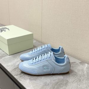 バーバリー ライトブルー レザー スニーカー shoes562