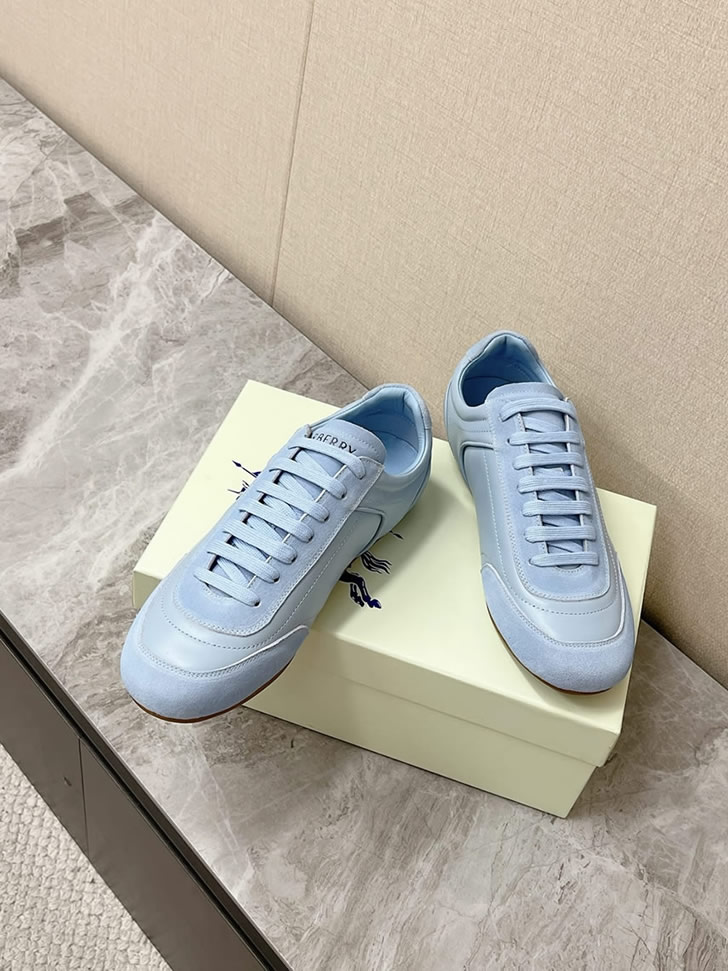 バーバリー ライトブルー レザー スニーカー shoes562 - 画像 (5)