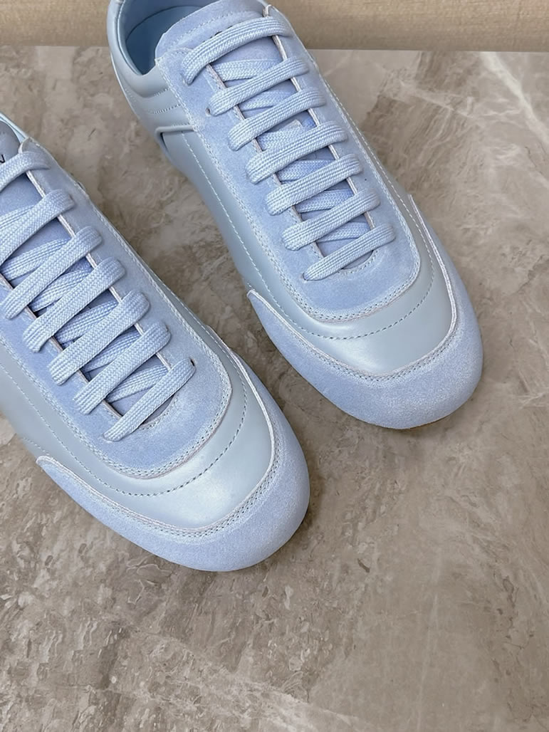 バーバリー ライトブルー レザー スニーカー shoes562 - 画像 (6)