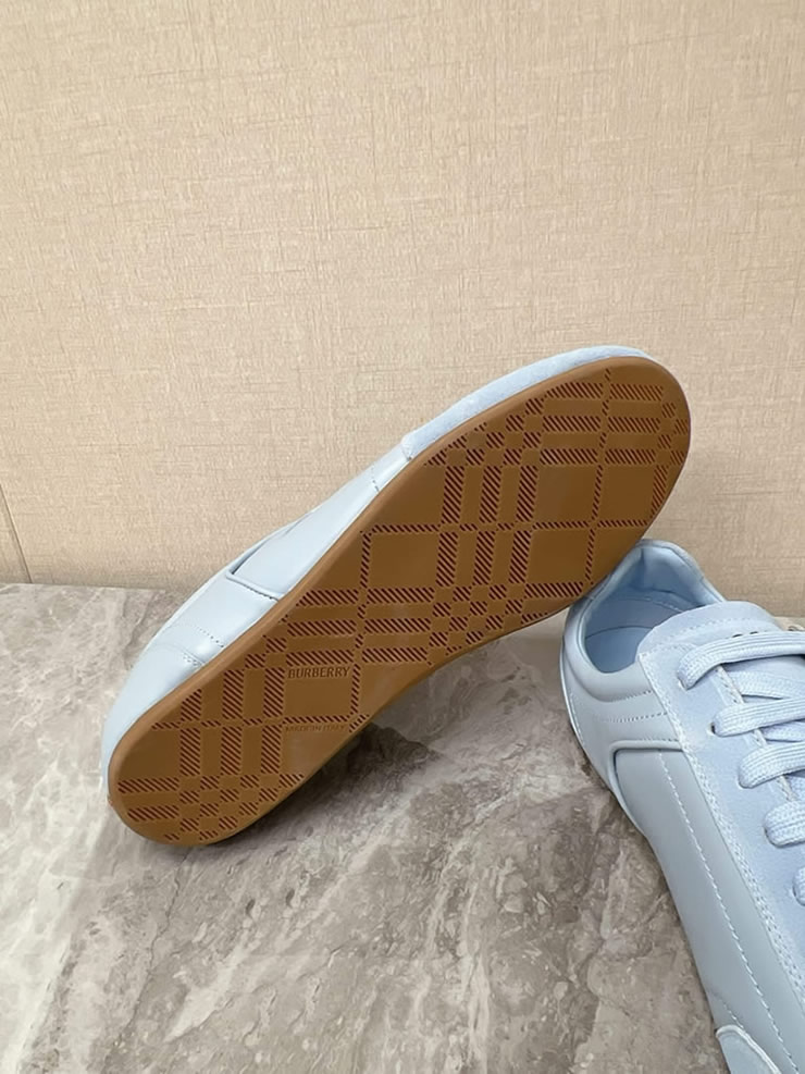 バーバリー ライトブルー レザー スニーカー shoes562 - 画像 (9)