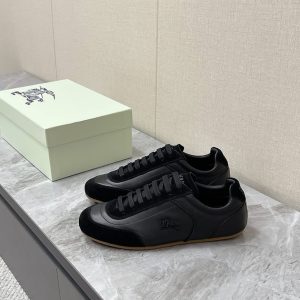 バーバリー ブラック レザー スニーカー shoes564