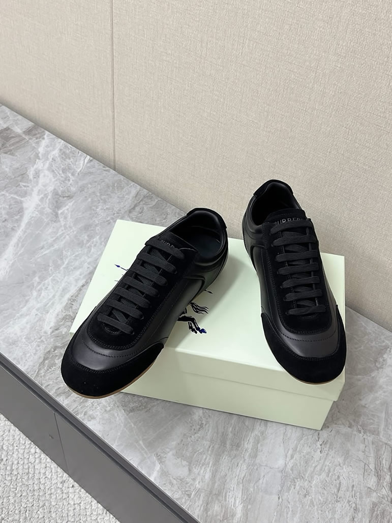 バーバリー ブラック レザー スニーカー shoes564 - 画像 (4)