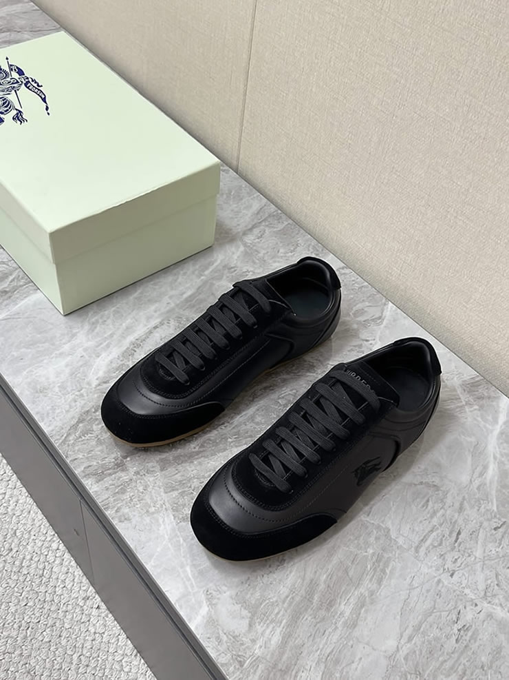バーバリー ブラック レザー スニーカー shoes564 - 画像 (5)
