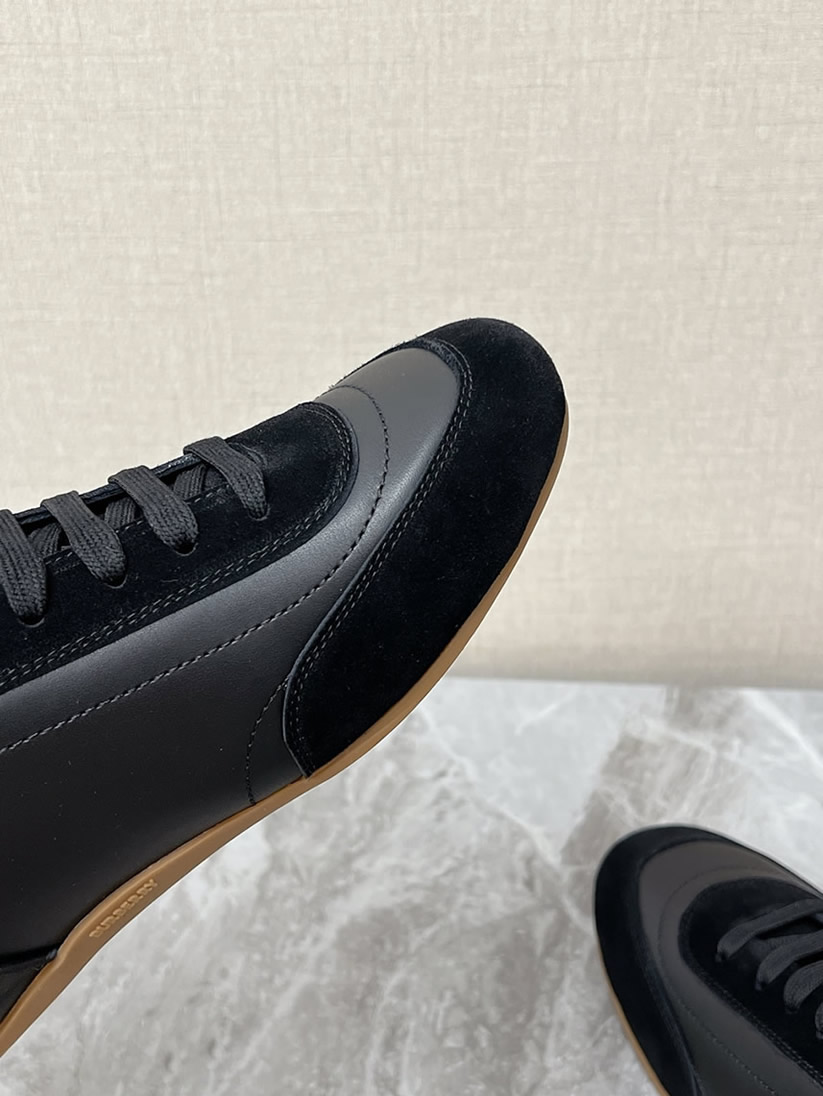 バーバリー ブラック レザー スニーカー shoes564 - 画像 (6)