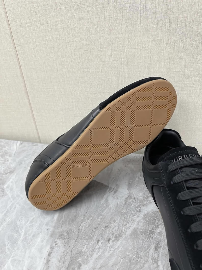 バーバリー ブラック レザー スニーカー shoes564 - 画像 (9)