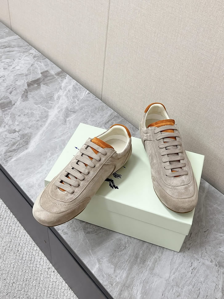 バーバリー ベージュ×オレンジ スエード スニーカー shoes567 - 画像 (5)