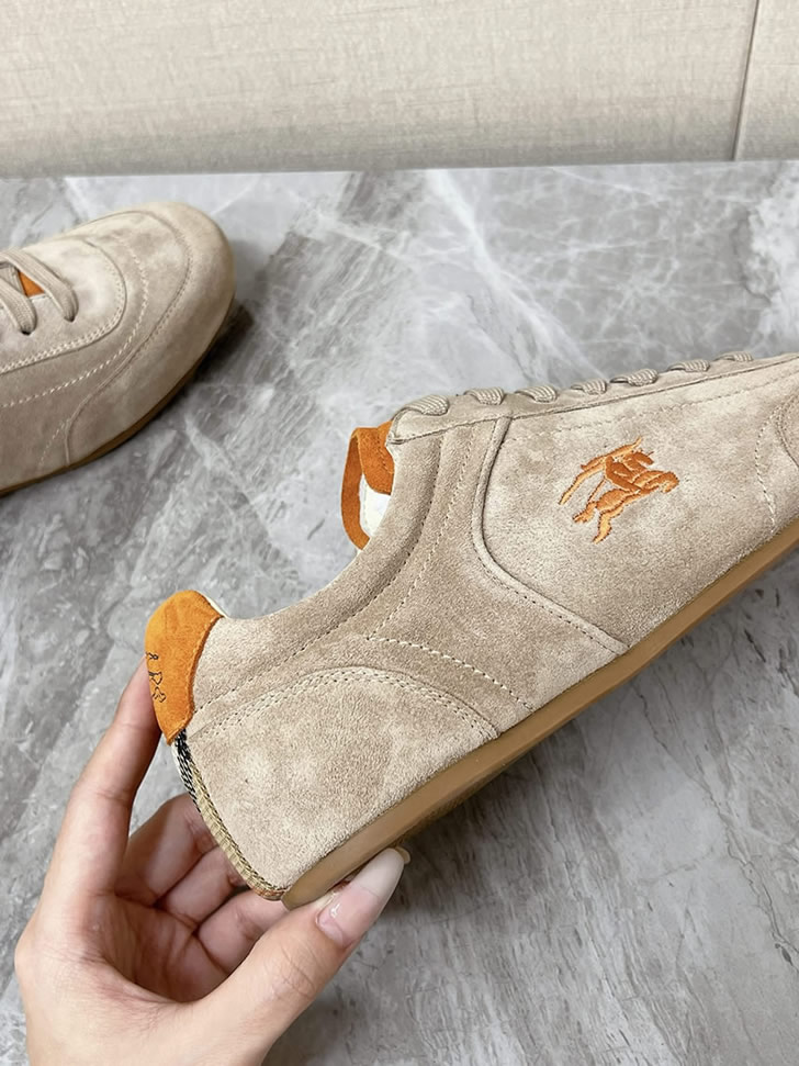 バーバリー ベージュ×オレンジ スエード スニーカー shoes567 - 画像 (7)