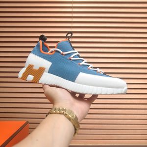 エルメス バウンシング スニーカー ブルー スエードミックス shoes571