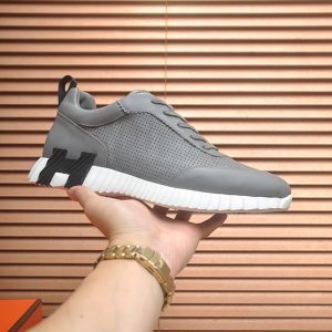 エルメス バウンシング スニーカー パンチングレザー グレー shoes574