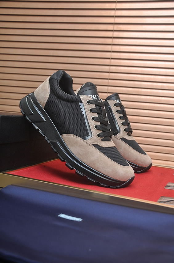 プラダ ブラック×ベージュ テクニカルスニーカー shoes576 - 画像 (3)