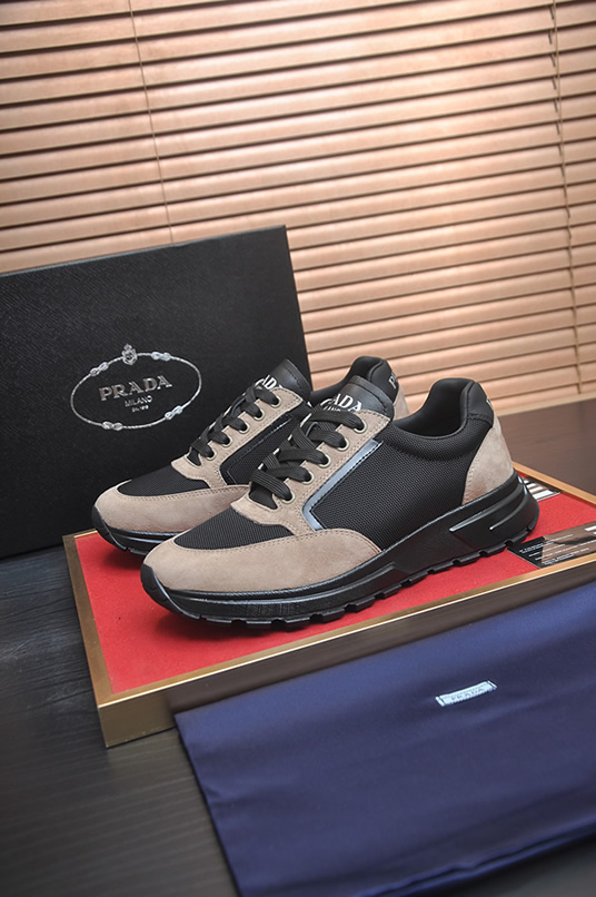 プラダ ブラック×ベージュ テクニカルスニーカー shoes576 - 画像 (4)