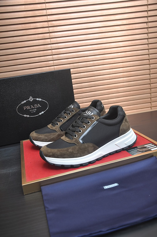プラダ ダークブラウン×ブラック テクニカルスニーカー shoes577 - 画像 (4)