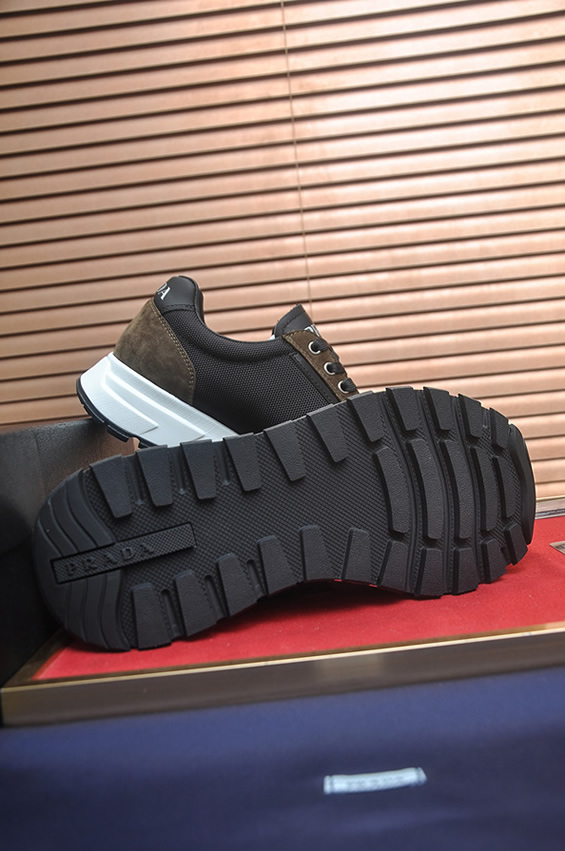 プラダ ダークブラウン×ブラック テクニカルスニーカー shoes577 - 画像 (7)