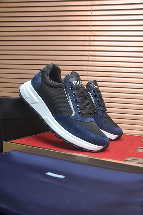 プラダ ネイビー×ブラック テクニカルスニーカー shoes578 - 画像 (3)