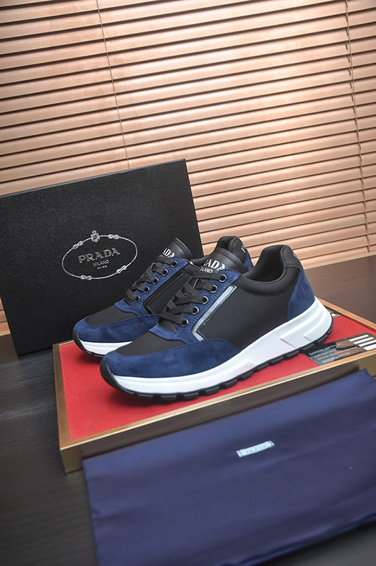 プラダ ネイビー×ブラック テクニカルスニーカー shoes578 - 画像 (4)