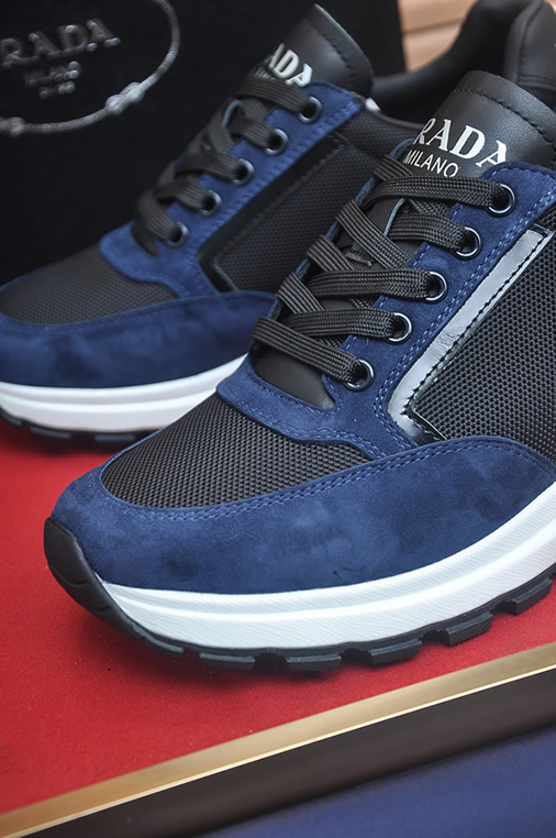 プラダ ネイビー×ブラック テクニカルスニーカー shoes578 - 画像 (8)