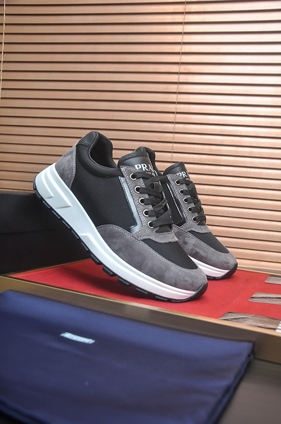 プラダ グレー×ブラック テクニカルスニーカー shoes579 - 画像 (3)