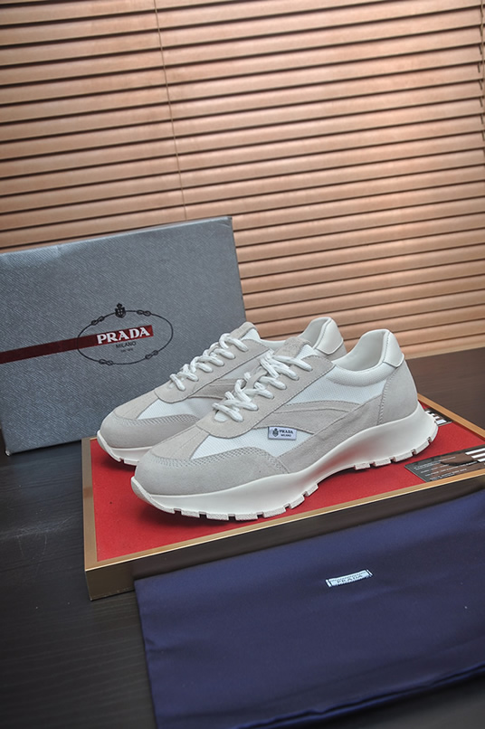 プラダ ホワイト×グレー コンビスニーカー shoes580 - 画像 (4)
