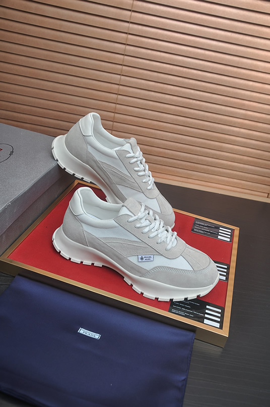 プラダ ホワイト×グレー コンビスニーカー shoes580 - 画像 (6)